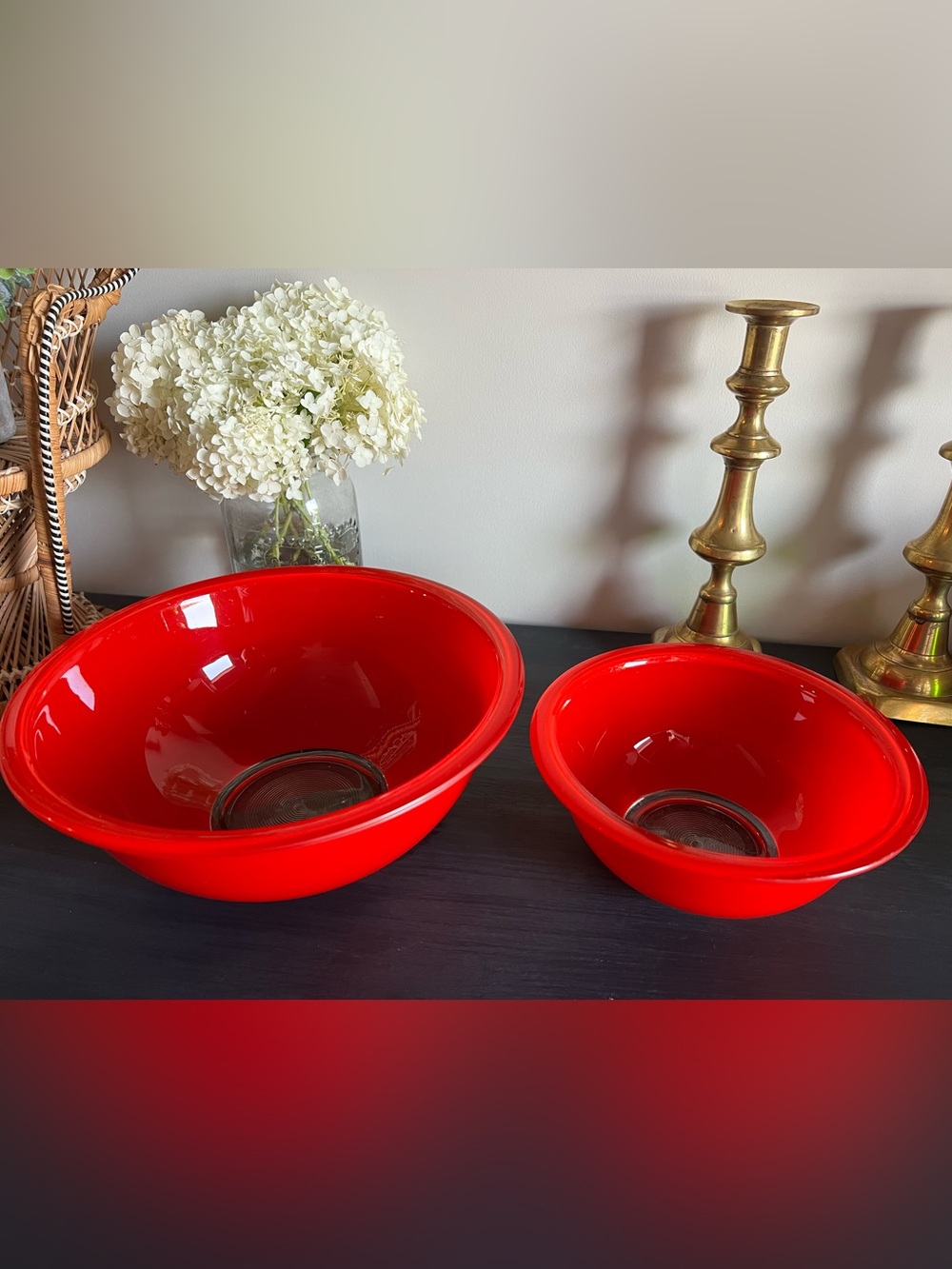 Vintage Pyrex Red Nesting Bowls